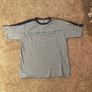 Point Zero Heather Gray and Navy Short Sleeve Tee